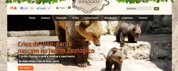 Jardim Zoológico com novo site