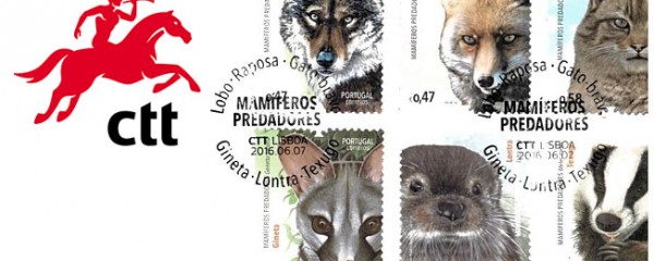 Mamíferos predadores em novos selos colecionáveis dos CTT