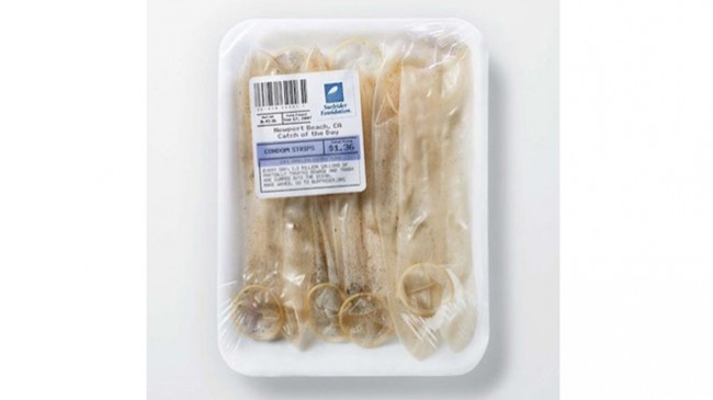 Preservativos usados em lineares de supermercados
