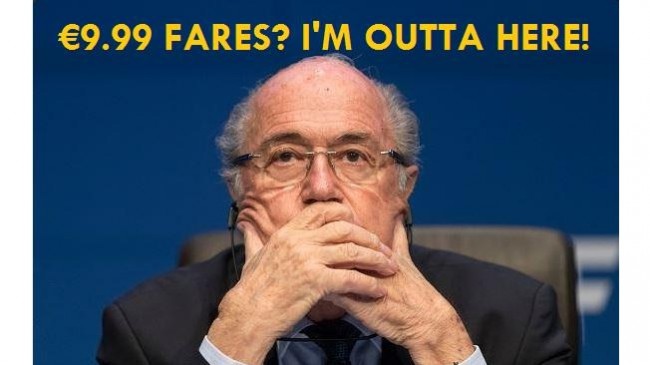 Ryanair aproveita saída de Blatter para promover voos low cost