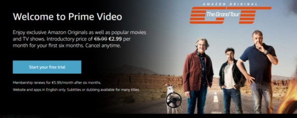 Amazon lança mundialmente Prime Video a 3 euros/mês