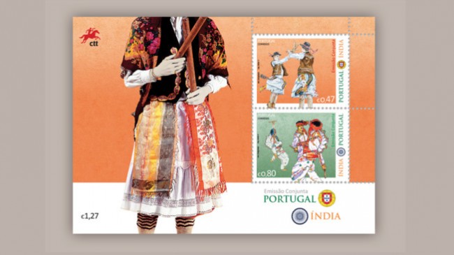 Portugal e Índia juntos em selos