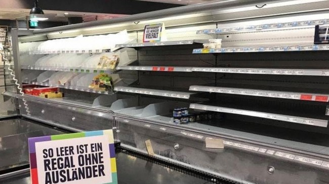 Supermercado alemão mostra como seria a vida sem produtos estrangeiros