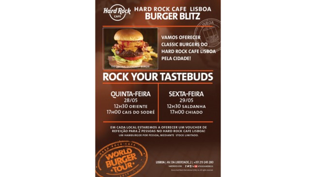 Hard Rock Cafe vai oferecer hamburgers em Lisboa