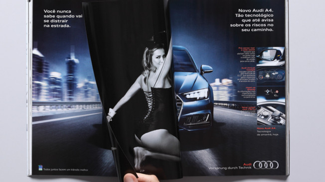 Audi testa a atenção dos leitores da Playboy Brasil
